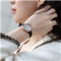 Emporio Armani Montre pour femmes, mouvement à deux aiguilles, boîtier en acier inoxydable or rose de 30 mm avec bracelet en cui
