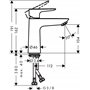 hansgrohe Talis E Mitigeur de lavabo 110 CoolStart sans tirette ni vidage, noir mat, 71714670