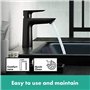 hansgrohe Talis E Mitigeur de lavabo 110 CoolStart sans tirette ni vidage, noir mat, 71714670