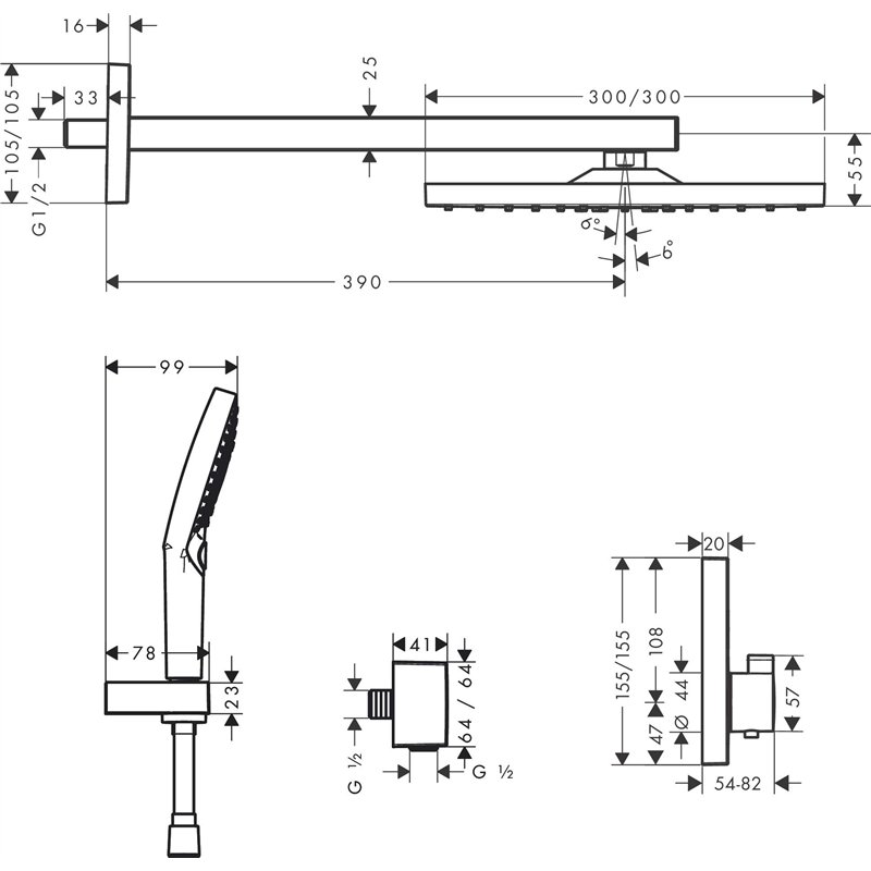 Image secondaire de hansgrohe Raindance E Pack encastré avec mitigeur thermostatique ShowerSelect, noir mat, 27939670