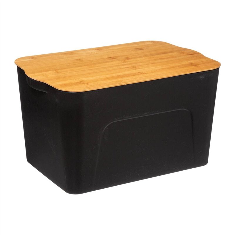 5five Simply Smart Boîte de rangement en plastique avec couvercle en bambou 24 l