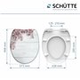 SCHÜTTE Flowers&Wood 82197, Abattant WC en Duroplast avec système d'abaissement Automatique, Compatible avec la majorité des cuv