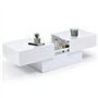 IDMarket - Table Basse coulissante rectangulaire Marta Bois Blanc