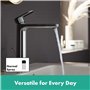 hansgrohe Vernis Blend - Mitigeur de lavabo sans tirette ni vidage, Robinet de salle de bain avec hauteur sous bec 100 mm, écono