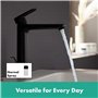hansgrohe Vernis Blend Mitigeur de lavabo 190 avec tirette et vidage synthétique, noir mat, 71552670