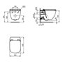 Ideal Standard TESI Pack WC suspendu sans bride, Abattant Déclipsable Ultrafin, Frein de Chute, Chasse d’eau technologie Aquabla
