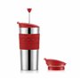 Bodum K11067-04 TRAVEL PRESS SET Mug à piston isotherme en inox double paroi, avec couvercle extra, 0.35 l