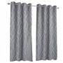 IDMarket - Lot de 2 rideaux thermiques gris anthracite motif courbe 140x240 cm