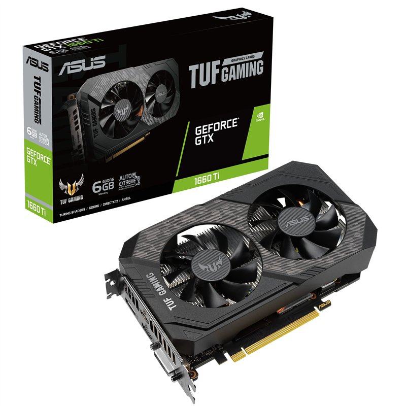 ASUS TUF GAMING NVIDIA GeForce GTX 1660 Ti EVO – Carte graphique gaming (6GB GDDR6, PCIe 3.0, HDMI 2. 0b, DisplayPort 1.4, GPU T