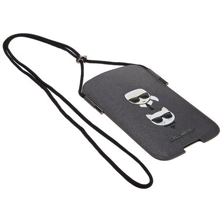 KARL LAGERFELD Sac KLHCP12LOPHKCG 6,7" Gris Saffiano Ikonik Karl & Choupette Head, Gris