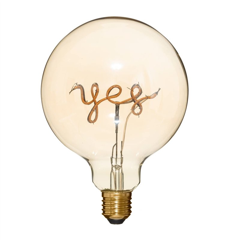 Atmosphera - Ampoule décorative LED Mot Yes ambré G125 2W