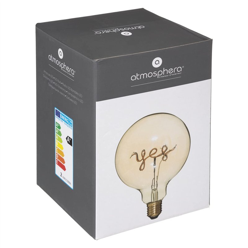 Image secondaire de Atmosphera - Ampoule décorative LED Mot Yes ambré G125 2W