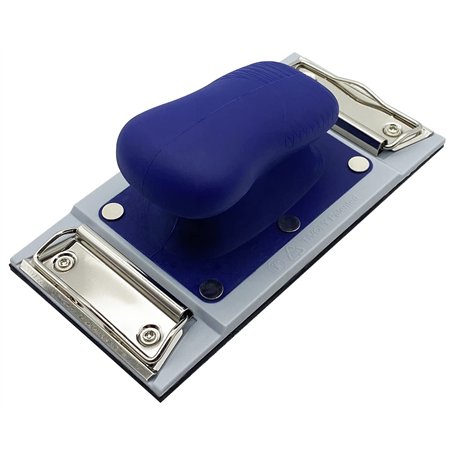 Tivoly XT101520001 Cale à poncer Rectangulaire 92x185 Auto-Agrippant & Pince, Ergonomique Bleu/Gris