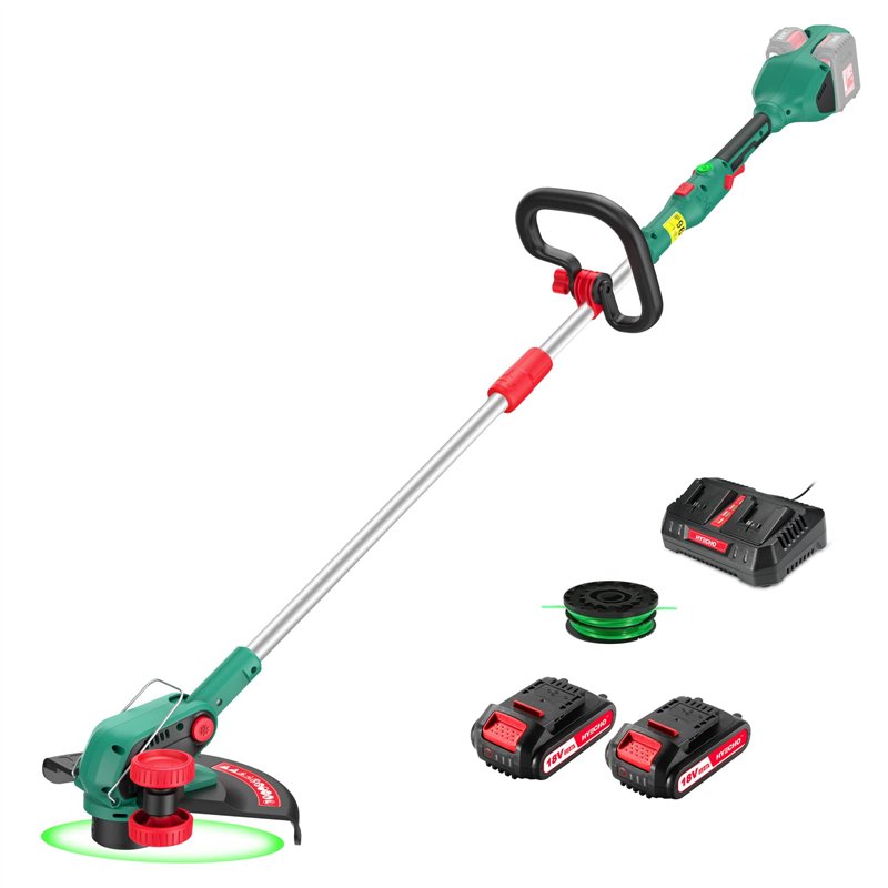 HYECHO 36V Brushless Coupe Bordure Sans Fil avec Batterie 2*2,0Ah, Diamètre de Coupe 35cm, Vitesse Variable, Poignée de Réglable