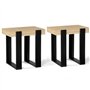 IDMarket - Lot de 2 Tables de Chevet Phoenix Tables d'appoint Bois et Noir