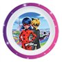 FUN HOUSE 006081 MIRACULOUS LADYBUG ENSEMBLE REPAS COMPOSE D'UNE ASSIETTE PLATE Ø 22 CM, D'UNE ASSIETTE CREUSE Ø 16 CM ET D'UN V