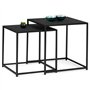 IDMarket - Lot de 2 Tables Basses gigognes Davis 40/45 en métal Noir Mat Design Industriel