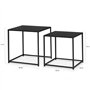 IDMarket - Lot de 2 Tables Basses gigognes Davis 40/45 en métal Noir Mat Design Industriel