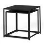 IDMarket - Lot de 2 Tables Basses gigognes Davis 40/45 en métal Noir Mat Design Industriel
