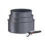 Tefal Ingenio Lot de 3 casseroles 16/18/20 cm + poignée amovible, Induction, Revêtement antiadhésif, Empilable, Compatible lave-