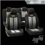 WRC 007588 Housses de Siège Voiture Universelles, Avant-Arrière 2/3-1/3, Racing, Noir et Argent