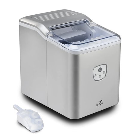 SENYA Plastique Machine à glaçons Ice Cool, 12kg / 24H, récipient 1,6 L, Silver, 120W SYCP-IM002