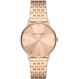 Armani Exchange - Montre à Trois Aiguilles pour Femme, Acier Inoxydable Recyclé à 50 % Au Moins, Couleur Or Rose, AX5581