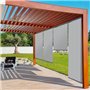 IDMarket - Lot de 3 Stores enrouleurs L.124 x H. 225 CM pour pergola Gris Clair