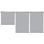 IDMarket - Lot de 3 Stores enrouleurs L.124 x H. 225 CM pour pergola Gris Clair