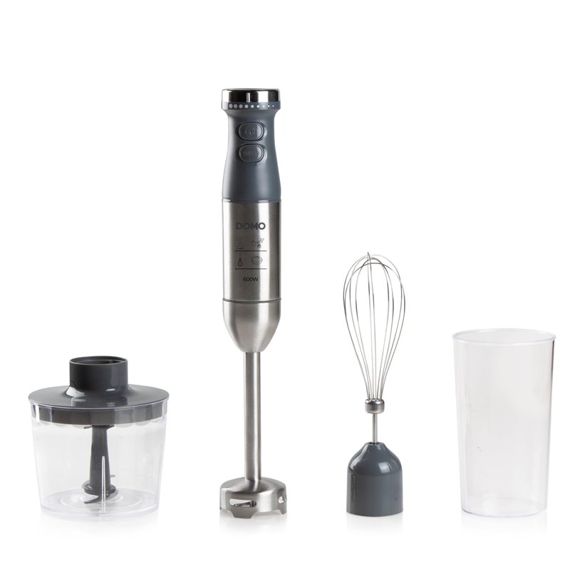DOMO DO9226M Ensemble mixeur 3-en-1 600 W avec bol mesureur gris+inox