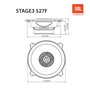 JBL Stage3 527F Ensemble de Haut Parleur Voiture 13cm - Enceinte Harman Kardon de 225 Watts à 2 Voies - 2 Pièces Baffle Grand sa