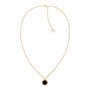 Tommy Hilfiger Jewelry Collier avec Pendentif pour Femme en Or Jaune avec Onyx Noir - 2780656