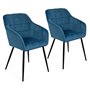 IDMarket - Lot de 2 chaises de Salle à Manger, fauteuils de Table Mady en Velours Bleu Canard