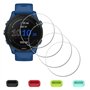 iDaPro [4Pcs Protection d'Ecran pour Garmin Forerunner 255/255 Music 46mm+[4Pcs] Bouchons anti-poussière silicone,Verre Trempé,D