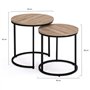 IDMarket - Lot de 2 Tables Basses gigognes Detroit Rondes 40/45 Design Industriel
