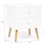 IDMarket - Lot de 2 Tables de Chevet Emmie scandinaves 2 tiroirs Blanc