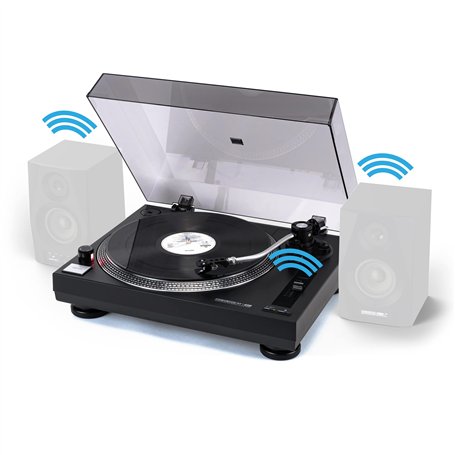 Platine vinyle Reloop RT-1 BT avec entraînement par courroie pour applications DJ et Hi-Fi, Sortie Bluetooth pour connexion sans