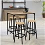 IDMarket - Lot de 4 tabourets de Bar Detroit Assise Ronde Design Industriel