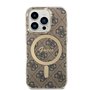 Guess Bundle Pack MagSafe 4G Coque iPhone 14 Pro + MagSafe Chargeur, Marron/Or