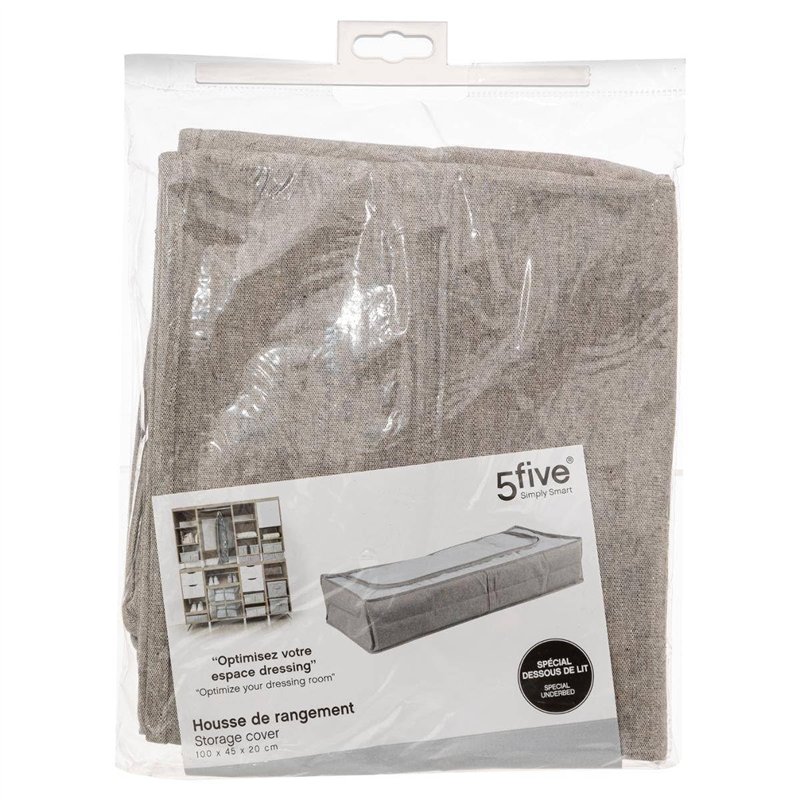 Image secondaire de 5five - housse de rangement lit 'orga' gris clair