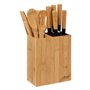 Bloc 5 couteaux & 5 ustensiles manche bambou - 5 five simply smart