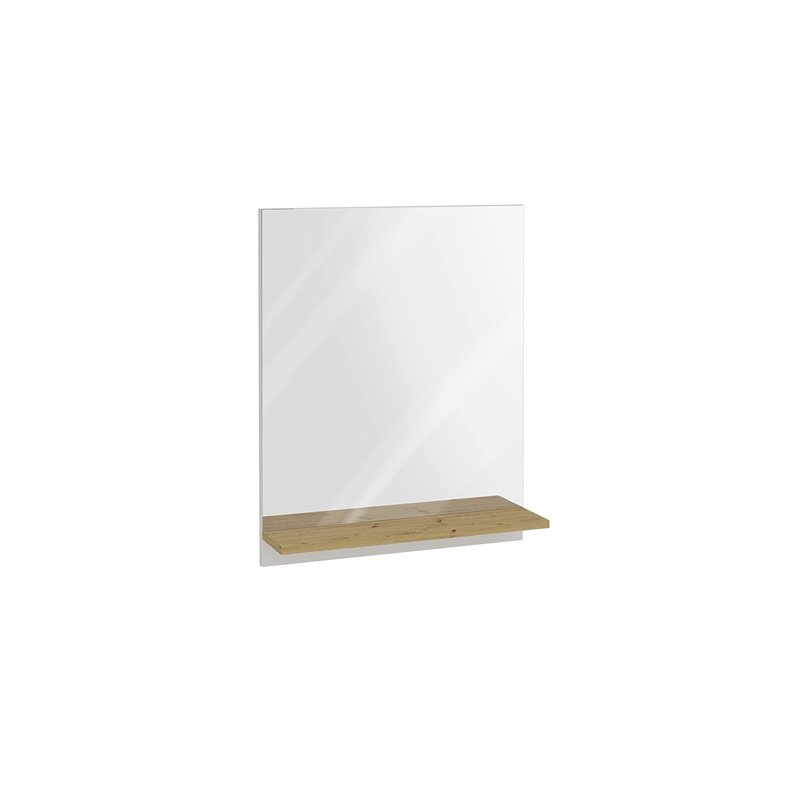 Image secondaire de FMD Möbel BELM 7 Miroir de Garde-Robe rectangulaire avec étagère en Bois Blanc Brillant