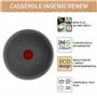 Tefal Ingenio Renew Casserole 16 cm, Revêtement céramique antiadhésif, Recyclée, Cuisson saine, Thermo-Signal ™, Cuisson sûre, F