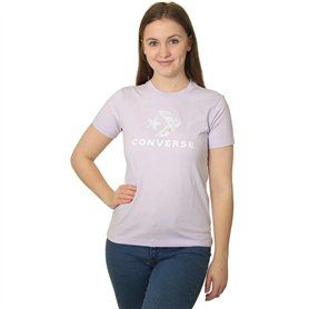 Converse T- Shirt à Manches Courtes pour Femme, Estándar
