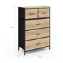 IDMarket - Chiffonnier 5 tiroirs en Tissu Utah 60 cm Commode semainier Design Industriel