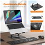 GRIFEMA GB1050 Support Ordinateur Portable, Support PC Portable Rotatif à 360°, Réglable en Hauteur, Compatible avec MacBook Air