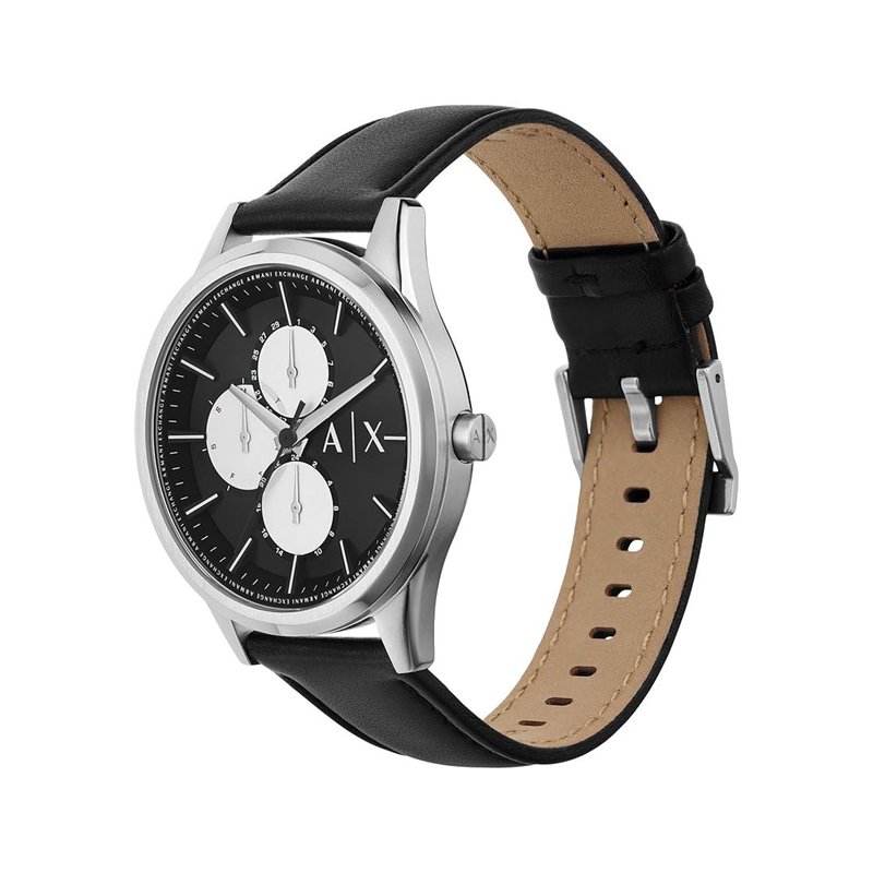 Image secondaire de Armani Exchange Montre pour homme, quartz/mouvement multiple, boîtier de 42 mm avec bracelet en cuir AX1872