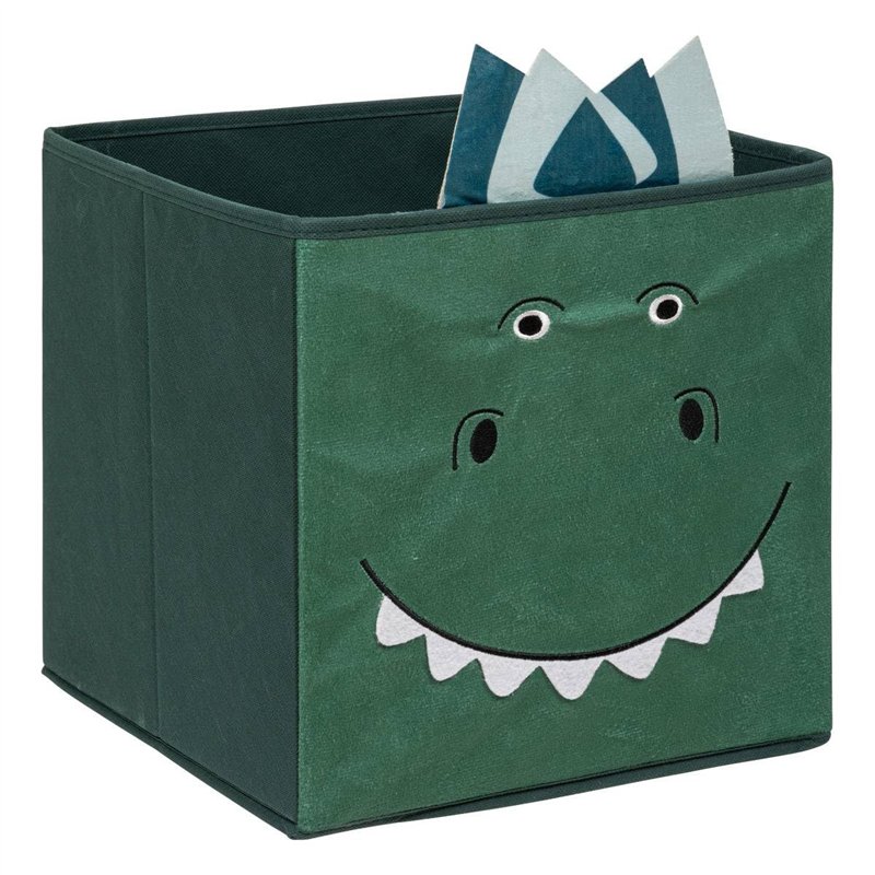 Atmosphera - Boîte de Rangement Dinosaure H29cm Vert foncé