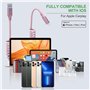 Câble Lighning iPhone Spirale Aple Carplay Cable [Certifié Aple MFi] Câble iPhone Voiture Carplay Court avec Synchronisation de 