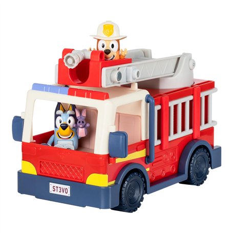BlueY Camion de Pompier Camion de Pompiers avec Figurines de, de Bingo en pompière et de Bob Bilby Dresse l’échelle, pivote-la e
